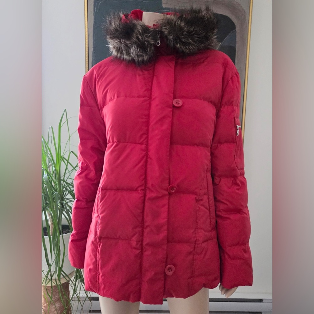 Votre Nom Red Puffer Parka Coat
